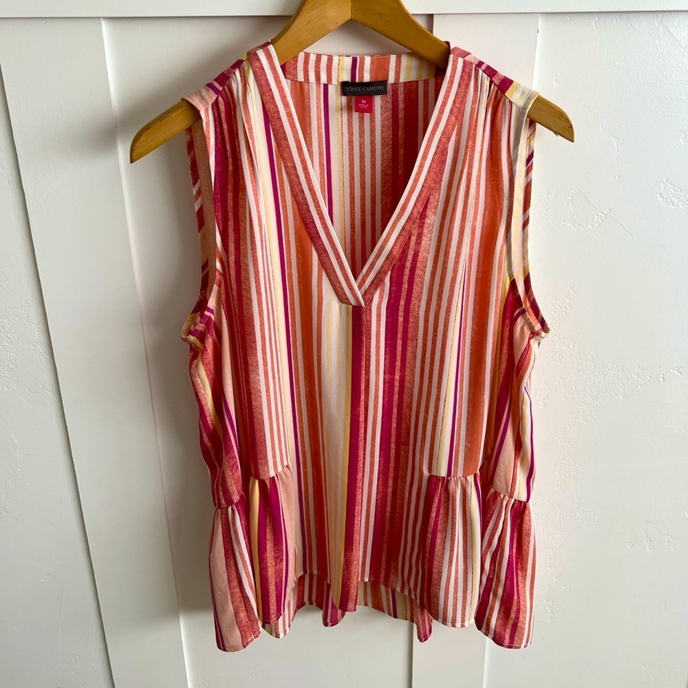 VINCE Camuto Striped Top Size M
